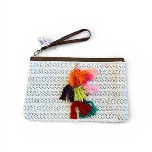 Lux Elegant Blue and Tan Accessory bag